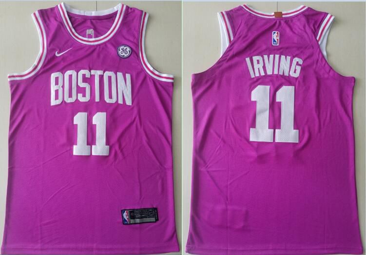 Men Boston Celtics #11 Irving Pink City Edition Game Nike NBA Jerseys